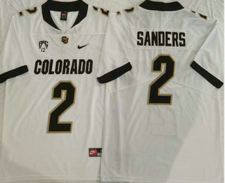 Men's Colorado Buffaloes #2 Shedeur Sanders White College Limited Football Jersey
