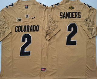 Men's Colorado Buffaloes #2 Shedeur Sanders Yellow 2024 Limited FUSE College Football Jersey