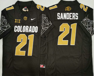 Men's Colorado Buffaloes #21 Shedeur Sanders Black Gold 2024 Limited FUSE College Football Jersey