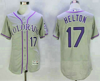 Men's Colorado Rockies #17 Todd Helton Retired Gray 2016 Flexbase Majestic Baseball Jersey