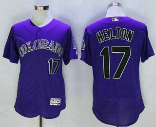 Men's Colorado Rockies #17 Todd Helton Retired Purple 2016 Flexbase Majestic Baseball Jersey