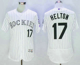 Men's Colorado Rockies #17 Todd Helton Retired White 2016 Flexbase Majestic Baseball Jersey