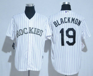 Men's Colorado Rockies #19 Charlie Blackmon White Home Stitched MLB Majestic Cool Base Jersey