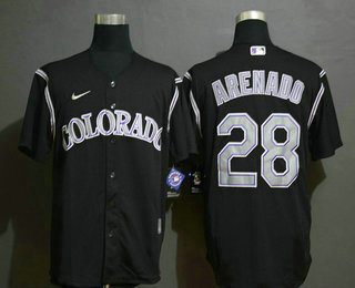 Men's Colorado Rockies #28 Nolan Arenado Black Stitched MLB Cool Base Nike Jersey