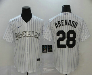 Men's Colorado Rockies #28 Nolan Arenado White Stitched MLB Cool Base Nike Jersey