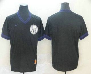 Men's Colorado Rockies Blank Black Nike Cooperstown Collection Legend V Neck Jersey