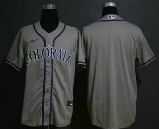 Men's Colorado Rockies Blank Gray Stitched MLB Cool Base Nike Jersey