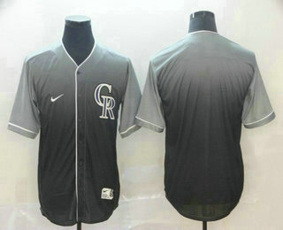 Men's Colorado Rockies Blank Nike Grey Fade Stitched Jersey