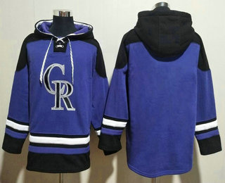 Men's Colorado Rockies Blank Purple Ageless Must Have Lace Up Pullover Hoodie
