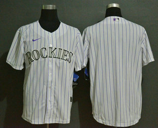 Men's Colorado Rockies Blank White Stitched MLB Cool Base Nike Jersey