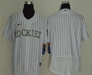 Men's Colorado Rockies Blank White Stitched MLB Flex Base Nike Jersey