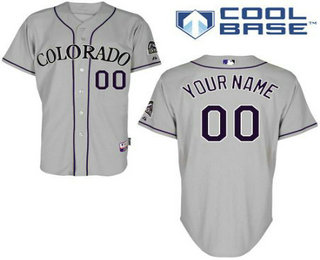 Men's Colorado Rockies Road Grey Customized Jersey