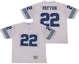 Men's Columbia High School #22 Walter Payton White Football Jersey