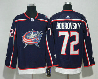 Men's Columbus Blue Jackets #72 Sergei Bobrovsky Navy Blue 2017-2018 Hockey Adidas Stitched NHL Jersey