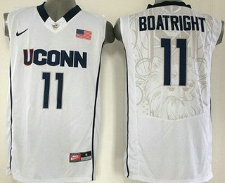 Men's Connecticut Huskies #11 Ryan Boatright White College Basketball Nike Jersey