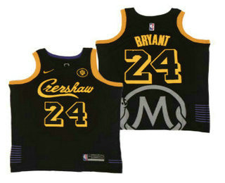 Men's Crenshaw 24 Kobe Bryant Black Swingman Throwback Nike Jersey