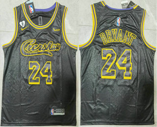 Men's Crenshaw #24 Kobe Bryant  Black NEW 2021 Nike City Edition Wish and Heart Stitched Jersey