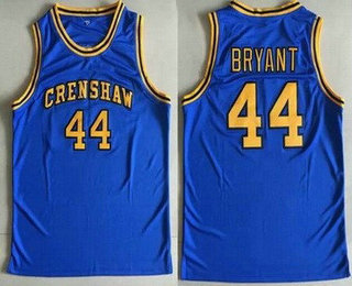 Men's Crenshaw High School #44 Kobe Bryant Blue Basketball Jersey