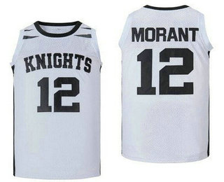 Men's Crestwood High School Knights #12 Ja Morant White Basketball Jersey