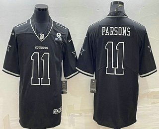 Men's Dallas Cowboys #11 Micah Parsons Black With 1960 Patch Limited Stitched Football Jersey