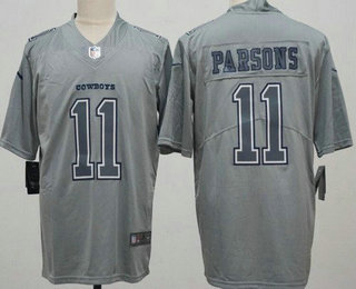 Men's Dallas Cowboys #11 Micah Parsons Limited Gray Atmosphere Vapor Jersey