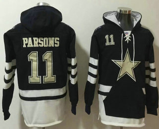 Men's Dallas Cowboys #11 Micah Parsons NEW Black Pocket Stitched NFL Pullover Hoodie