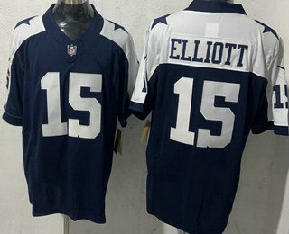 Men's Dallas Cowboys #15 Ezekiel Elliott Limited Navy Alternate FUSE Vapor Jersey