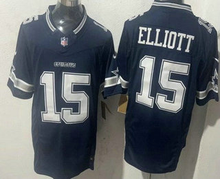 Men's Dallas Cowboys #15 Ezekiel Elliott Limited Navy FUSE Vapor Jersey