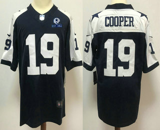 Men's Dallas Cowboys #19 Amari Cooper Blue Thanksgiving 60th Seasons Patch Vapor Untouchable Stitched NFL Nike Limited Jersey