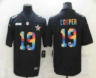 Men's Dallas Cowboys #19 Amari Cooper Multi-Color Black 2020 NFL Crucial Catch Vapor Untouchable Nike Limited Jersey