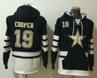 Men's Dallas Cowboys #19 Amari Cooper NEW Navy Blue Pocket Stitched NFL Pullover Hoodie