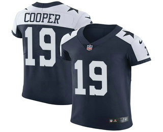 Men's Dallas Cowboys #19 Amari Cooper Navy Blue Thanksgiving 2017 Vapor Untouchable Stitched NFL Nike Elite Jersey