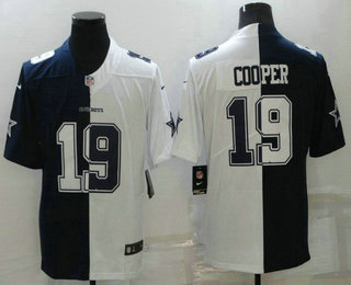 Men's Dallas Cowboys #19 Amari Cooper Navy Blue White Two Tone 2021 Vapor Untouchable Stitched Nike Limited Jersey