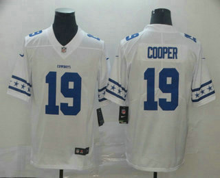 Men's Dallas Cowboys #19 Amari Cooper White 2019 NEW Team Logo Vapor Untouchable Stitched NFL Nike Limited Jersey