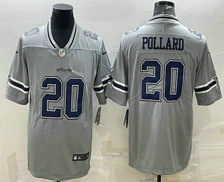 Men's Dallas Cowboys #20 Tony Pollard Gray Vapor Untouchable Limited Stitched Jersey