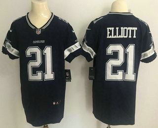Men's Dallas Cowboys #21 Ezekiel Elliott Navy Blue 2017 Vapor Untouchable Stitched NFL Nike Elite Jersey