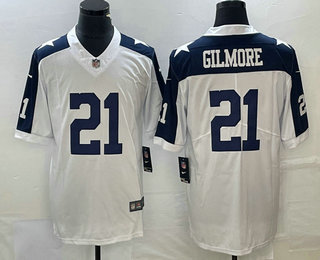 Men's Dallas Cowboys #21 Stephon Gilmore White Thanksgiving 2021 Vapor Untouchable Stitched Nike Limited Jersey