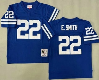 Men's Dallas Cowboys #22 Emmitt Smith Blue 1996 Throwback Jersey