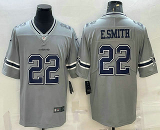 Men's Dallas Cowboys #22 Emmitt Smith Grey 2020 Inverted Legend Stitched NFL Nike Limited Jersey