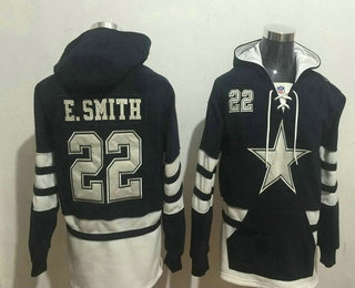 Men's Dallas Cowboys #22 Emmitt Smith NEW Navy Blue Pocket Stitched NFL Pullover Hoodie