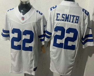 Men's Dallas Cowboys #22 Emmitt Smith White FUSE Vapor Jersey