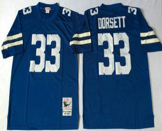 Men's Dallas Cowboys #33 Tony Dorsett Blue Throwback Jersey by Mitchell & Ness