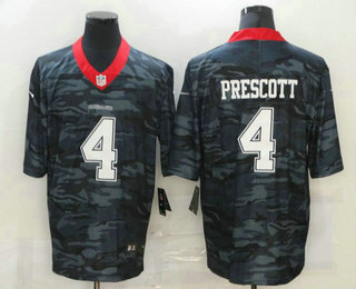 Men's Dallas Cowboys #4 Dak Prescott 2020 Camo Limited Stitched Nike NFL Jersey