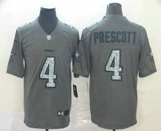 Men's Dallas Cowboys #4 Dak Prescott Gray Camo 2019 Vapor Untouchable Stitched NFL Nike Limited Jersey