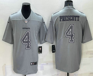 Men's Dallas Cowboys #4 Dak Prescott Grey Atmosphere Fashion 2022 Vapor Untouchable Stitched Nike Limited Jersey