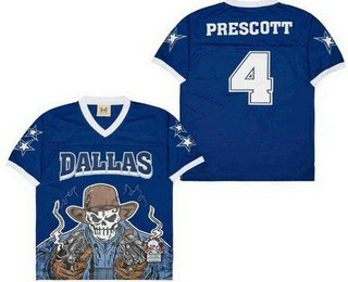 Men's Dallas Cowboys #4 Dak Prescott Limited Blue Fashion Football Jersey