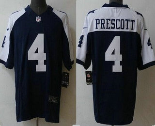 Men's Dallas Cowboys #4 Dak Prescott Limited Navy Alternate FUSE Vapor Jersey