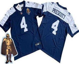 Men's Dallas Cowboys #4 Dak Prescott Limited Navy Alternate Walter Payton Man of the Year FUSE Vapor Jersey