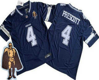 Men's Dallas Cowboys #4 Dak Prescott Limited Navy Walter Payton Man of the Year FUSE Vapor Jersey