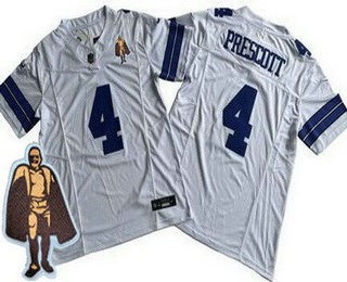 Men's Dallas Cowboys #4 Dak Prescott Limited White Walter Payton Man of the Year FUSE Vapor Jersey